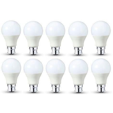 PACK DE 10 LAMPES LED - B22 - 9W - BLANC FROID