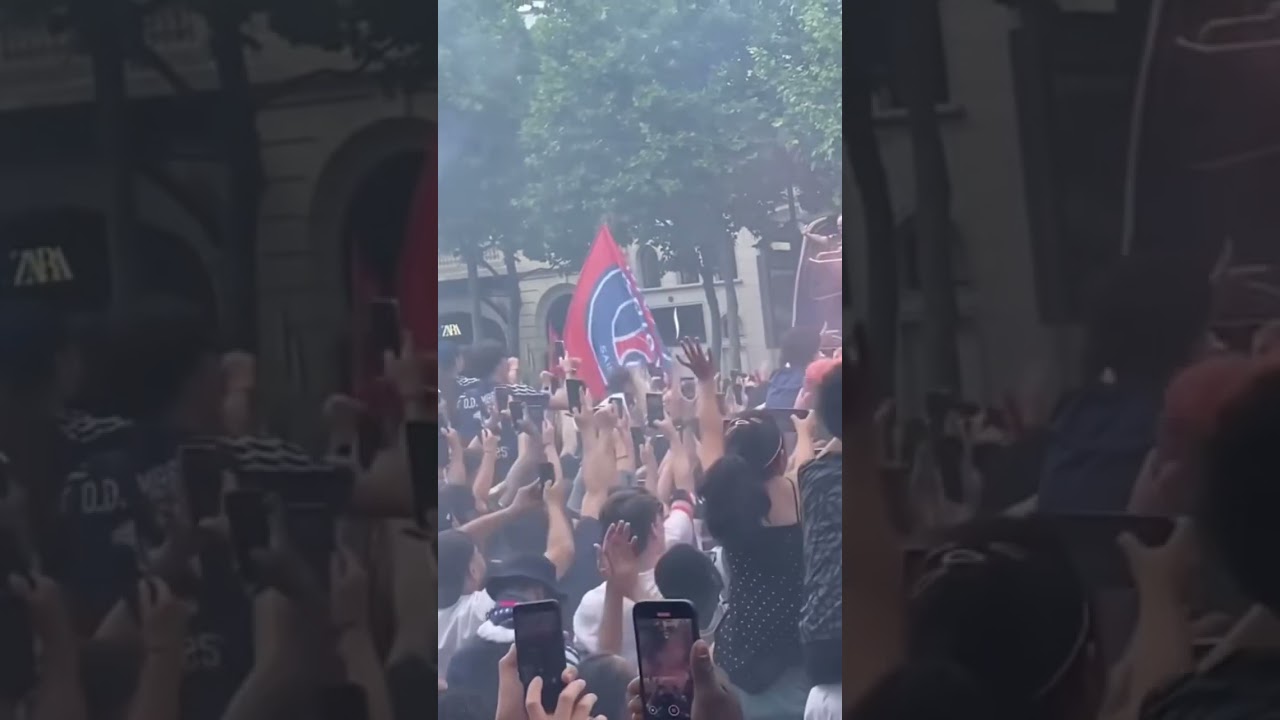 L’accueil de l’équipe de Paris SG dans les rues de la capitale française